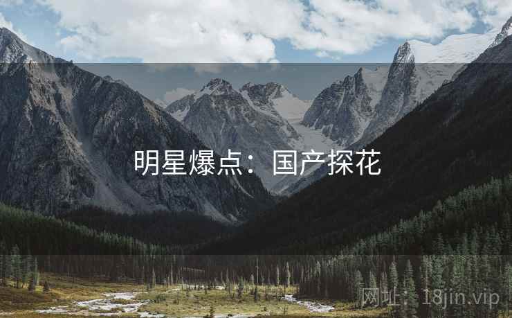 明星爆点：国产探花